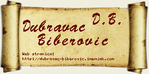 Dubravac Biberović vizit kartica